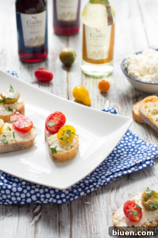 Easy Ricotta Toasts with Tomatoes Recipe | The Perfect Tailgating Appetizer