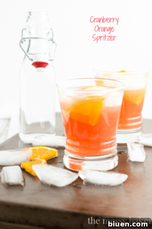 Cranberry Orange Spritzer Cocktail | Refreshing Fall Drink with Vanilla Vodka