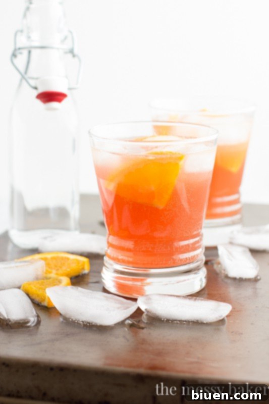 Cranberry Orange Spritzer Cocktail in a Glass