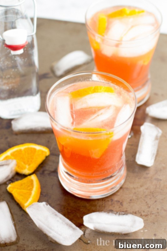 Cranberry Orange Spritzer Cocktail Garnish Idea