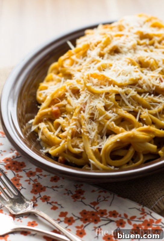 Smoky Pumpkin Fettuccine Alfredo
