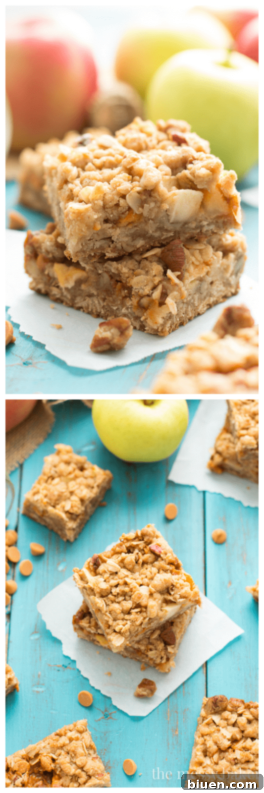 Perfectly Baked Butterscotch Apple Crumb Bars Fresh from the Oven