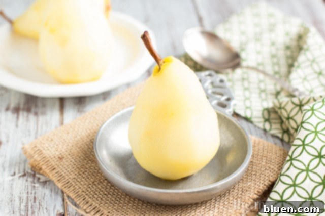 Poached Pear and Brie Salad with Balsamic Vinaigrette | www.themessybakerblog.com