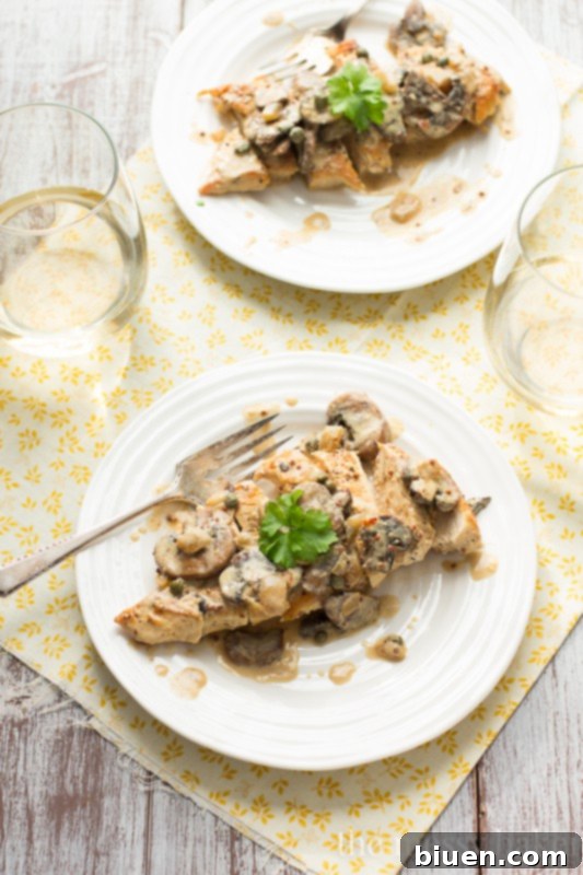 Creamy Dijon Chicken with Mushrooms | www.themessybakerblog.com