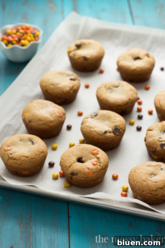 Peanut Butter Stuffed Chocolate Chip Cookie Cups | www.themessybakerblog.com