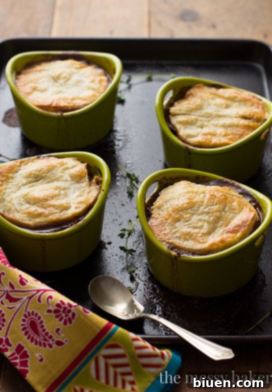 Golden-brown Steak and Mushroom Pie fresh from the oven