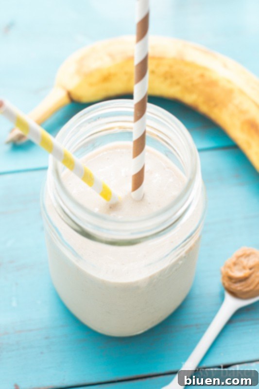 Peanut Butter Banana Oat Smoothie - Hearty, Filling, and Energetic