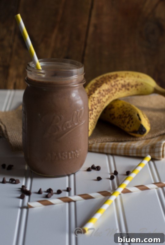 Skinny Chocolate Peanut Butter Banana Shake - Guilt-Free Indulgence