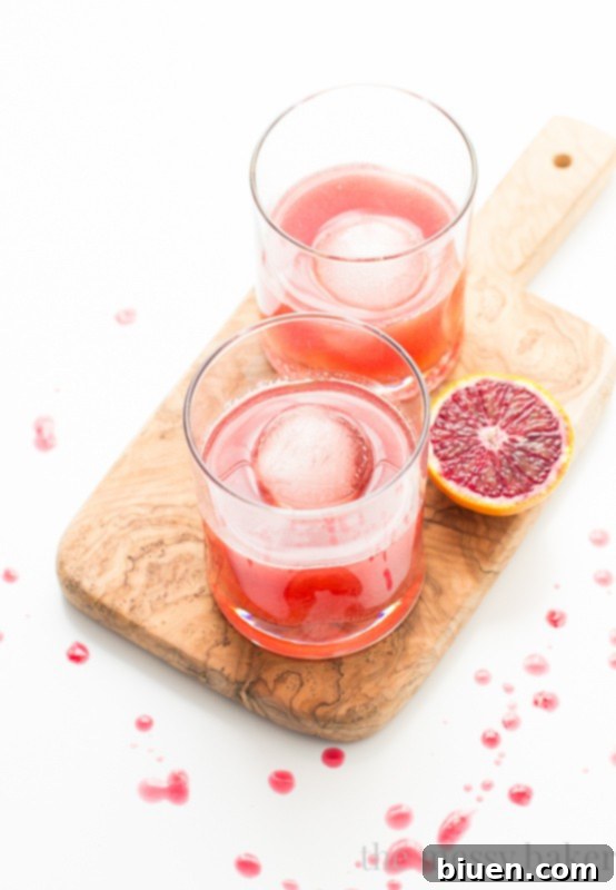 Blood Orange Bourbon Fizz Cocktail