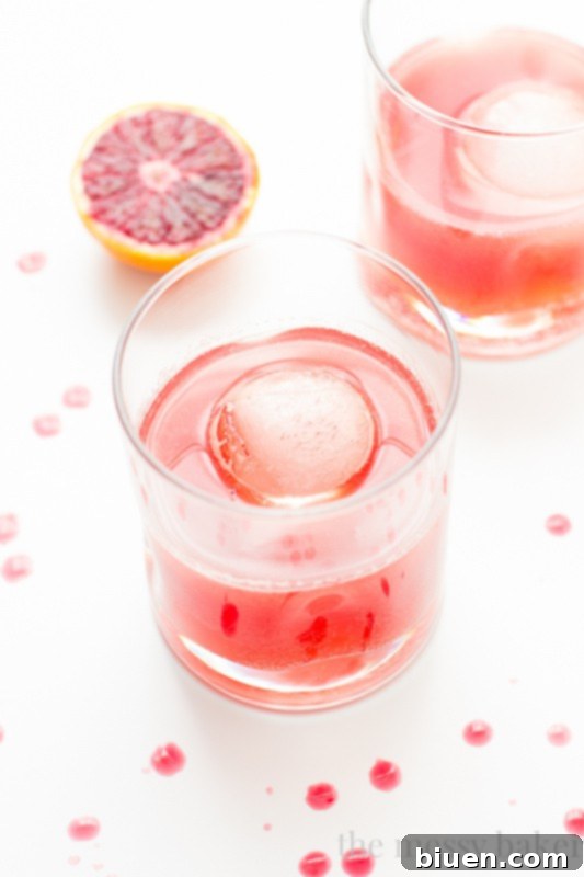 Blood Orange Bourbon Fizz Cocktail