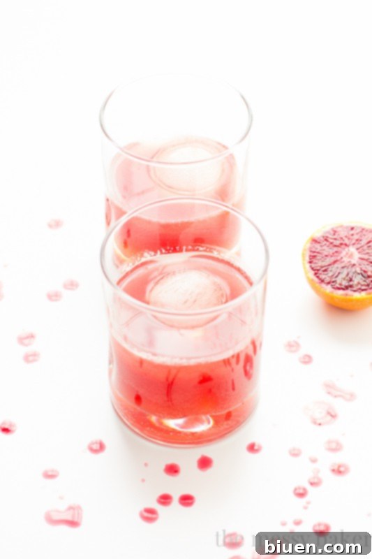Blood Orange Bourbon Fizz Cocktail