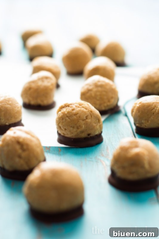 Healthy Peanut Butter Buckeyes | www.themessybakerblog.com