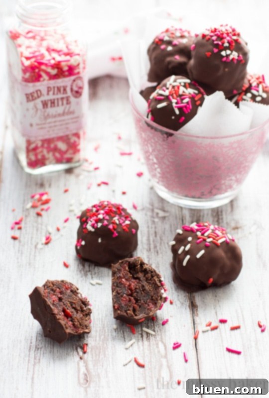 Delicious Chocolate Covered Cherry Brownie Truffles