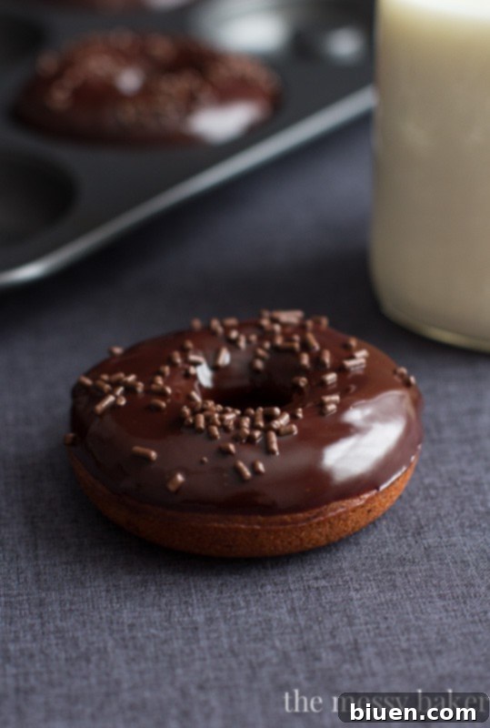 Healthy Baked Mocha Donuts - Close Up with Glaze