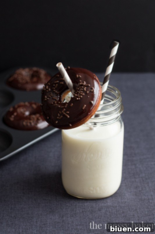 Healthy Baked Mocha Donuts with Glaze and Peanuts