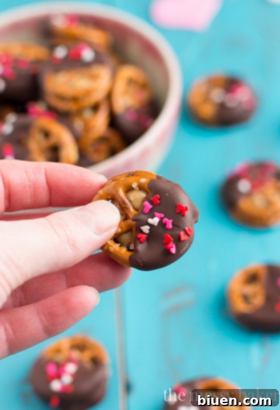 Peanut Butter Stuffed Chocolate Covered Pretzels