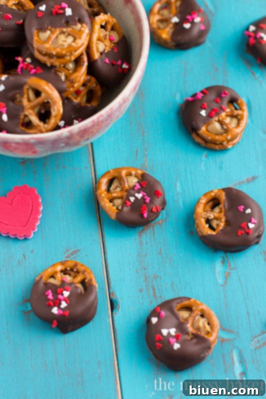 Peanut Butter Stuffed Chocolate Covered Pretzels