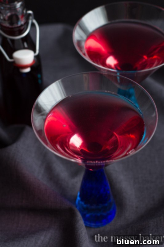 Mixed Berry Martini served in a elegant glass