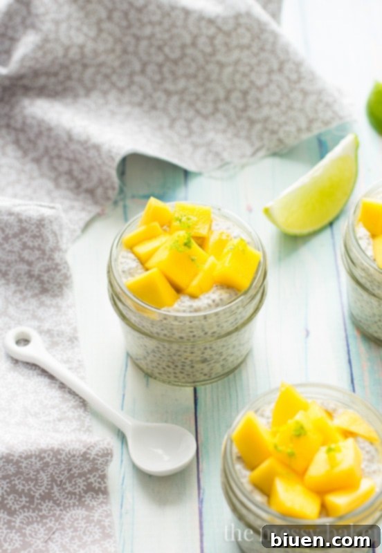 Process of combining ingredients for Mango Chia Seed Pudding