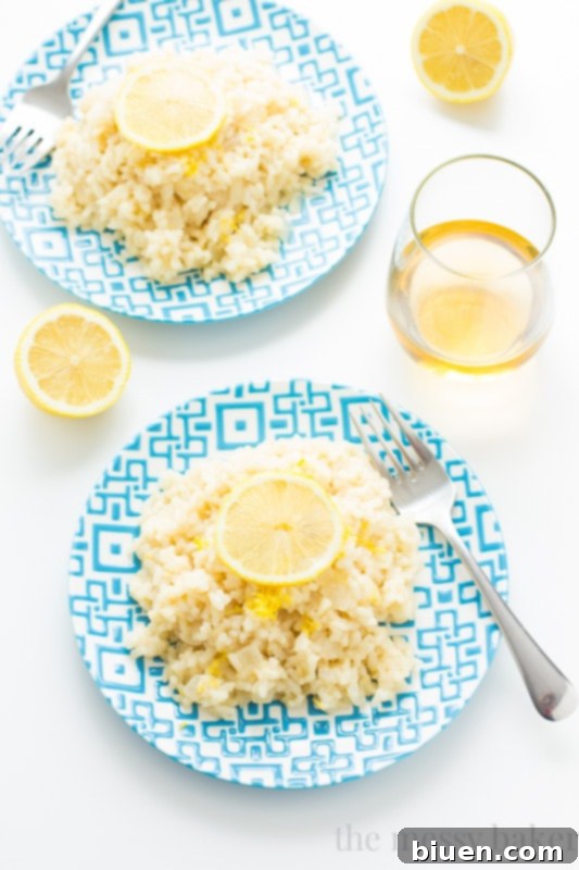 Close-up of Lemon Risotto with Fresh Parmesan
