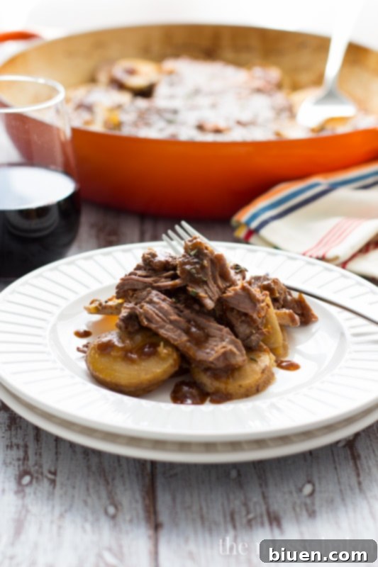 Rich Guinness Brisket with Roasted Potatoes 4 Guinness Braised Brisket with Potatoes