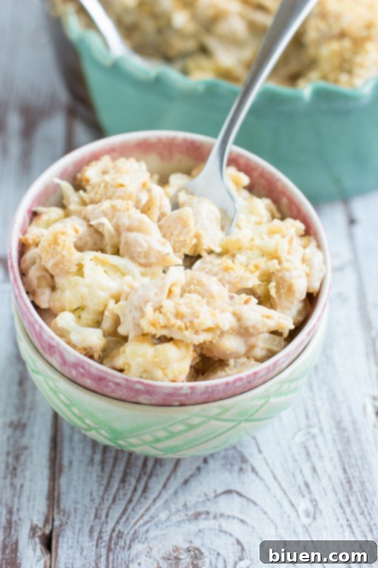 Rich and creamy Roasted Cauliflower Mac & Cheese