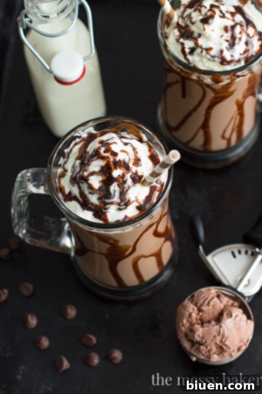 Chocolate Peanut Butter Roasted Banana Milkshake