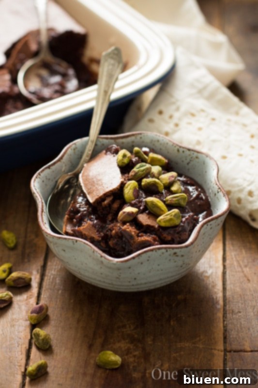 Earl Grey Brownie Pudding: Supremely rich, ultra chocolate-y, and decadent beyond belief with a subtle hint of Earl Grey tea