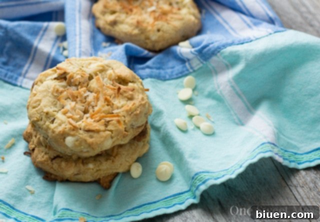 Soft-Baked Lemon Coconut Cookies with Toasted Almonds and White Chocolate Chips