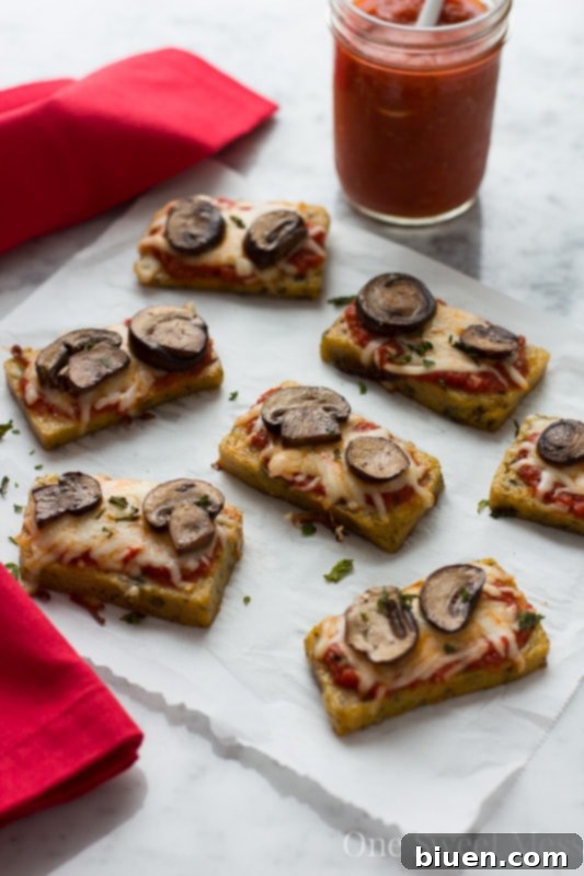 Polenta Pizza Poppers 2 Mini Polenta Pizza Bites