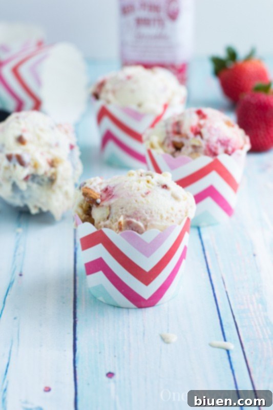 Strawberry Jam & Toasted Almond Swirled Ice Cream