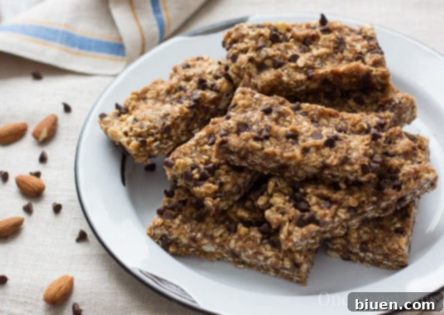 Batch of freshly made Chocolate Chip Cookie Energy Bars in a pan