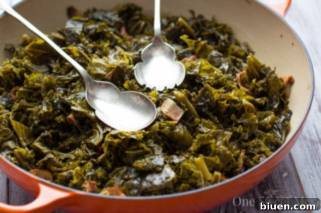 Southern-Style Beer Braised Kale with Bacon
