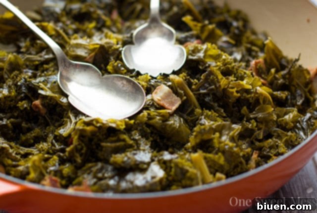 Southern-Style Beer Braised Kale with Bacon