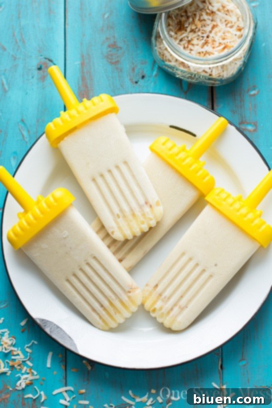 Creamy and Healthy Vegan Pina Colada Popsicles