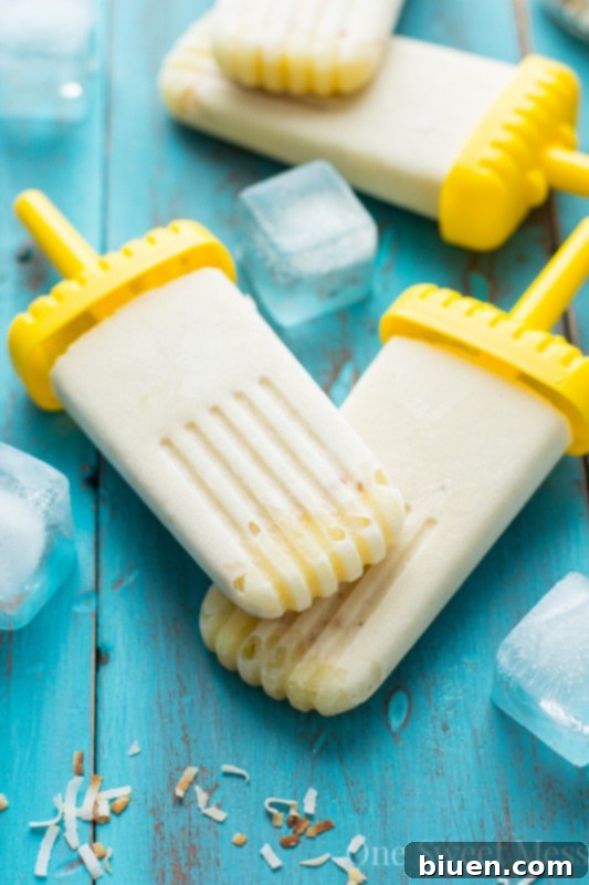 Final Prep for Vegan Pina Colada Popsicles