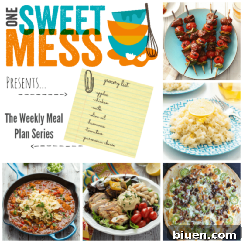 Weekly Meal Plan {One Sweet Mess}