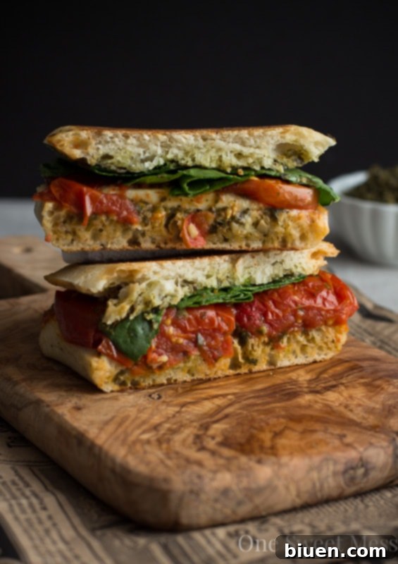 Roasted Tomato Caprese Grilled Cheese Sandwich