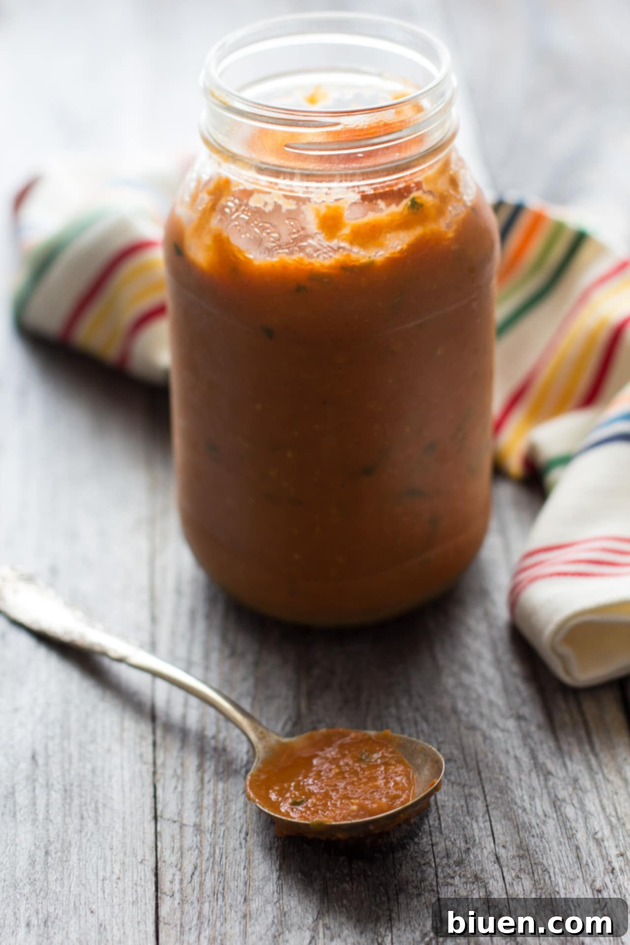 Pasta Primavera with roasted marinara sauce in a bowl