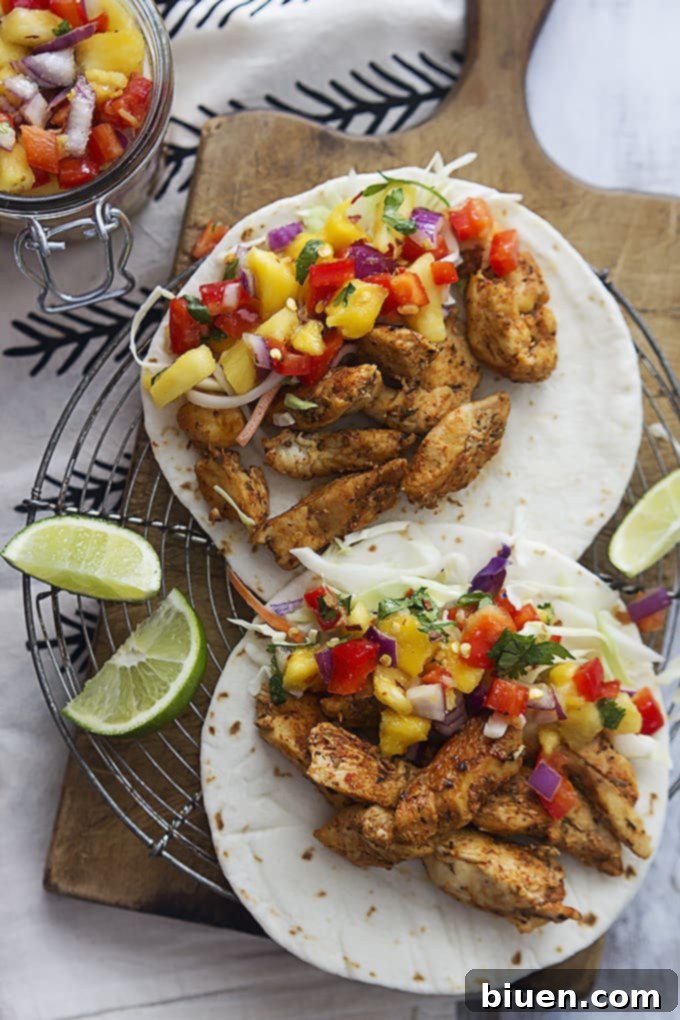 30-minute Caribbean Chicken Tacos