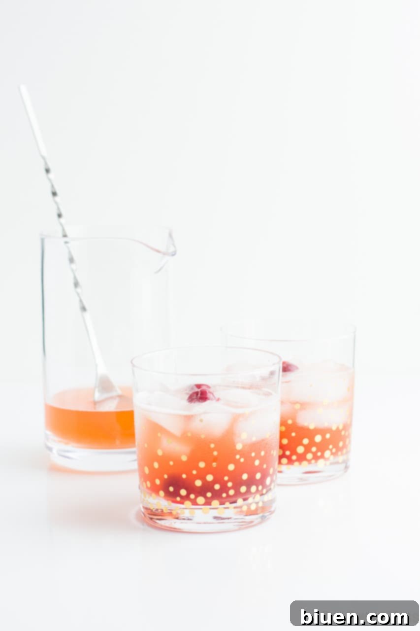 Ingredients for the Shut Your Pie Hole cocktail: cherry whiskey, amaretto, bourbon, and mixers.