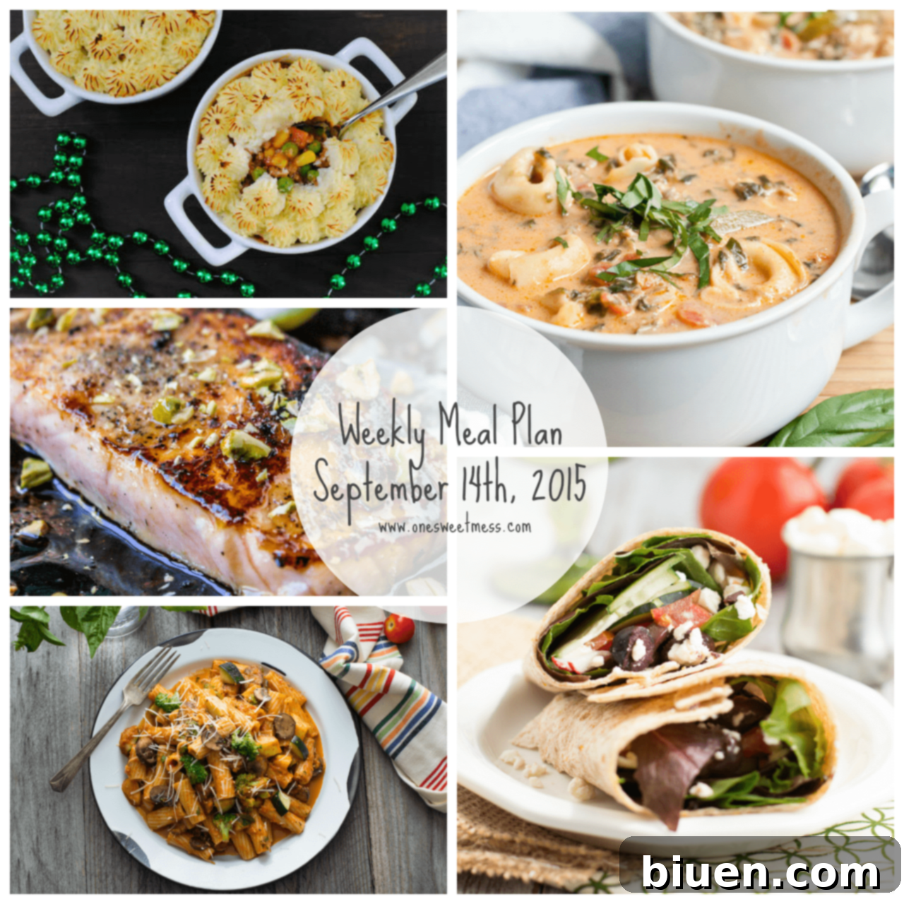 Week of September 14th, 2015 Meal Plan + Printable Grocery List