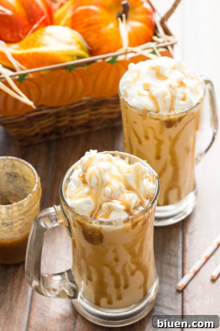 Ingredients for Caramel Pumpkin Pie Milkshake: vanilla ice cream, pumpkin pie slice, and caramel sauce