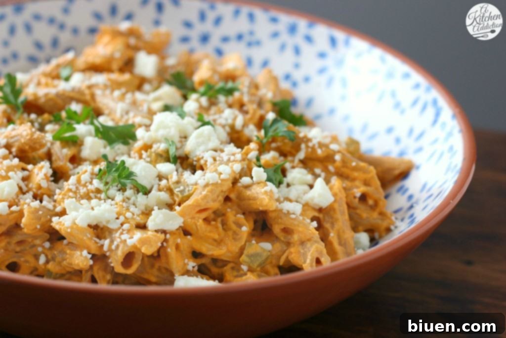 Lightened Up Buffalo Chicken Penne