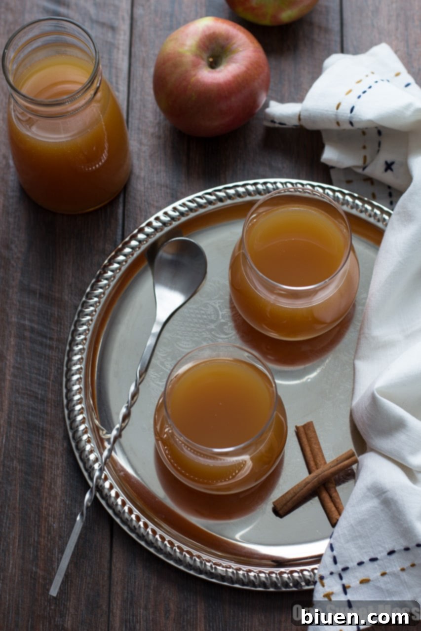 A pitcher of Caramel Apple Pie Martini being poured into a glass