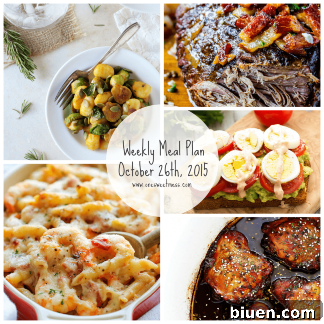 Weekly Meal Plan + Printable Grocery List | October 26th, 2015