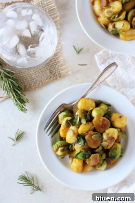 Creamy Pumpkin and Brussels Sprout Gnocchi