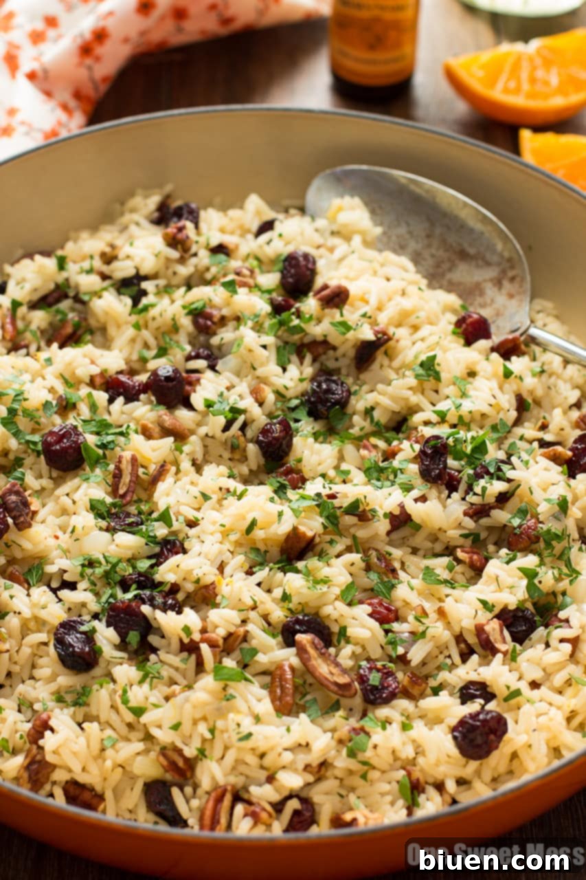 Citrus-Kissed Cranberry Rice Pilaf 5 Cranberry-Orange Rice Pilaf with Toasted Pecans - Ready to serve