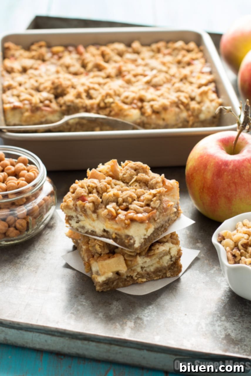 Caramel Apple Cheesecake Bars