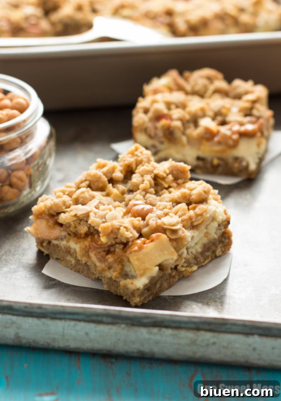 Caramel Apple Cheesecake Bars